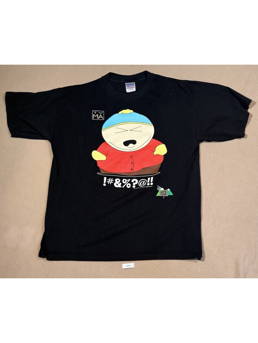 VINTAGE South Park Eric Cartman Black Graphic T-Shirt XL TV-MA